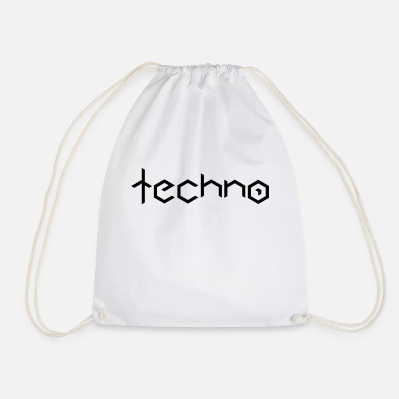 techno - Turnbeutel - Weiß
