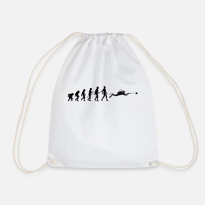 Evolution man diver - Drawstring Bag - white