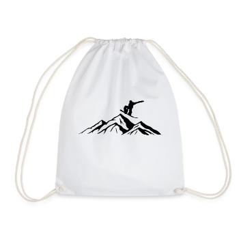 Snowboard Snowboarder - Drawstring Bag - white - Front
