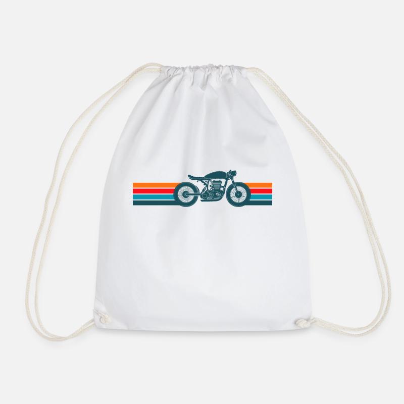 Motorrad Caferacer Vintage Retro - Turnbeutel - Weiß