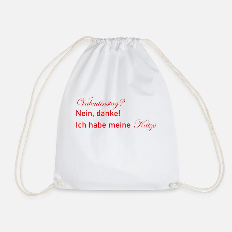 Valentinstag Katze Geschenk Geschenkidee Kätzchen - Turnbeutel - Weiß