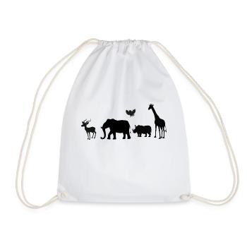 Safari Zoo Animaux Faune - Sac de sport léger - blanc - Devant