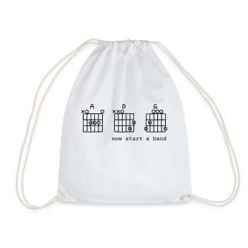 Funny t-shirt design for bands and guitar players - Drawstring Bag - white - Front