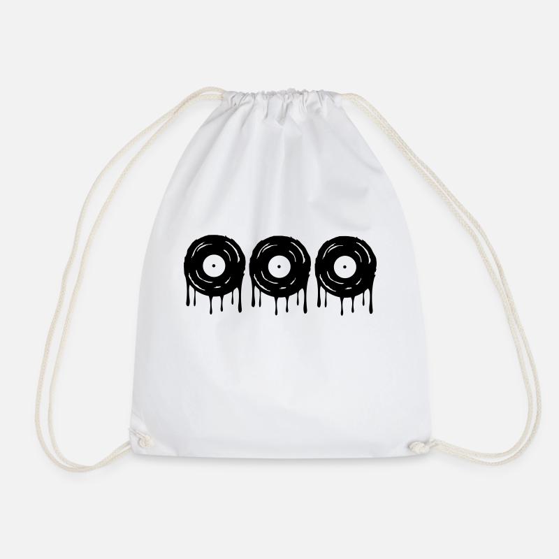 Records - Drawstring Bag - white