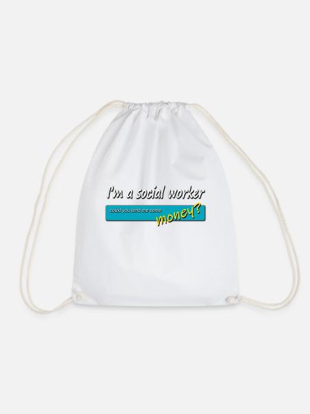 Social Worker Money - Drawstring Bag - white