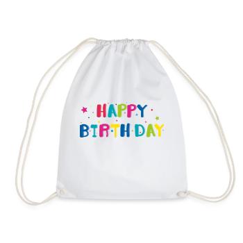 Joyeux anniversaire typo - Sac de sport léger - blanc - Devant