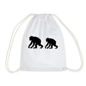 monkeys - Drawstring Bag - white - Front