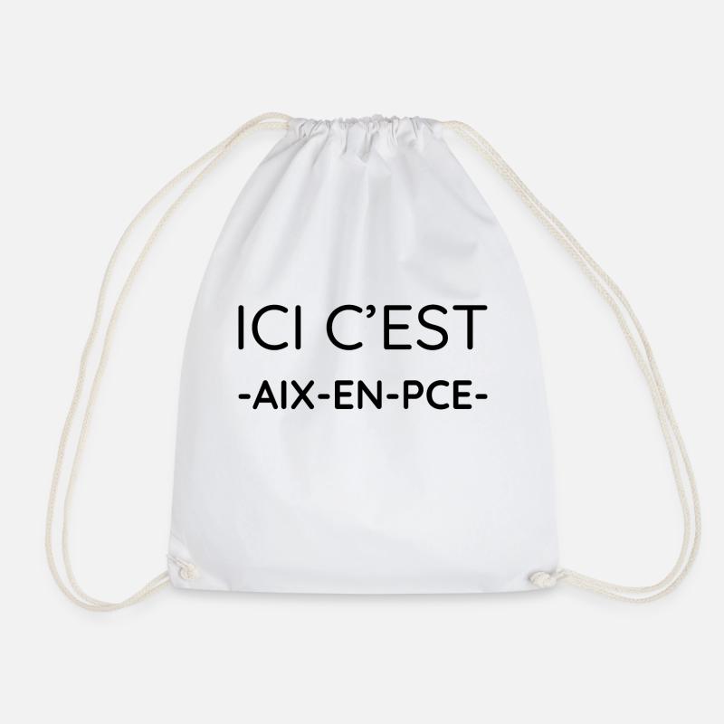 Hier ist Aix-en-Provence (schwarz) - Turnbeutel - Weiß
