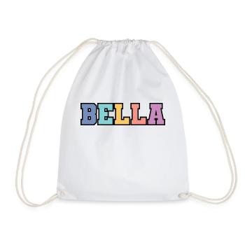 Name - Bella - Drawstring Bag - white - Front