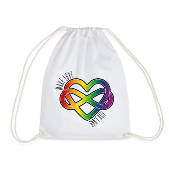 Polyamory Heart: Make Love & Don't Hate (black) - Turnbeutel - Weiß - Vorne