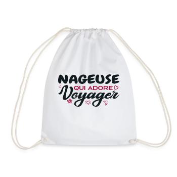 Nageuse globe-trotteuse passionnée de voyages - Sac de sport léger - blanc - Devant