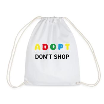 Farben Froh - Adopt Don't Shop - Turnbeutel - Weiß - Vorne