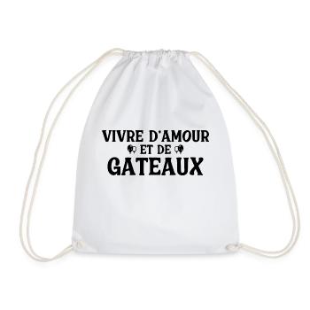 Vivre d'amour et de gateaux - Sac de sport léger - blanc - Devant