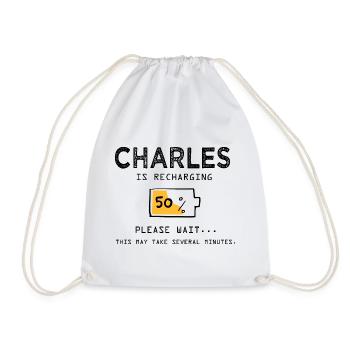 Charles prénom drôle sarcastique Cadeaux Charles - Sac de sport léger - blanc - Devant