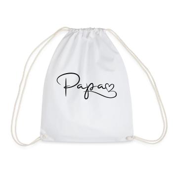 Dad Font with Heart - Drawstring Bag - white - Front