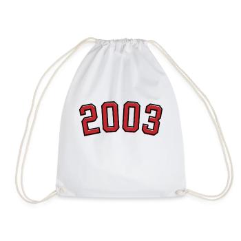 Year of birth sport 2003 - Drawstring Bag - white - Front