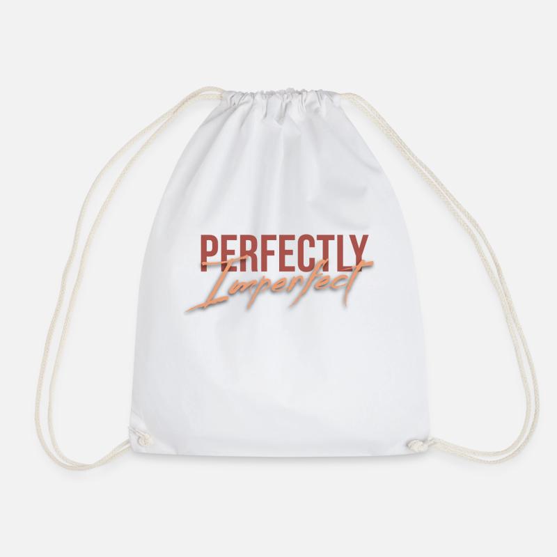 Perfectly Imperfect - Drawstring Bag - white