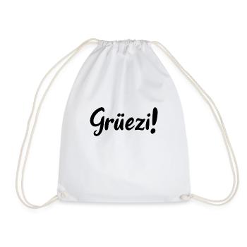 Grüezi - Schweiz - Switzerland - Swiss - Suisse - Turnbeutel - Weiß - Vorne