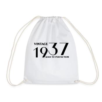 Vintage 1937 aged to perfection - Drawstring Bag - white - Front