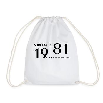 Vintage 1981 aged to perfection - Drawstring Bag - white - Front