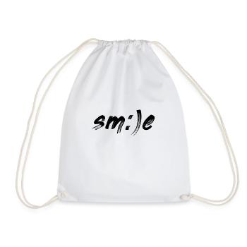 Smile Lächeln Smiley Freude - Turnbeutel - Weiß - Vorne