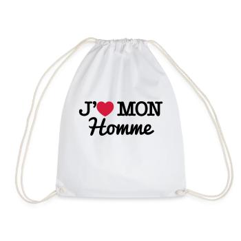 J'aime mon homme - Sac de sport léger - blanc - Devant