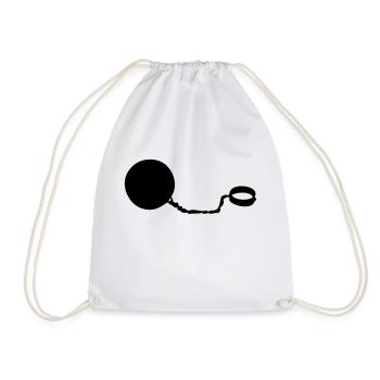 chain ball - Drawstring Bag - white - Front