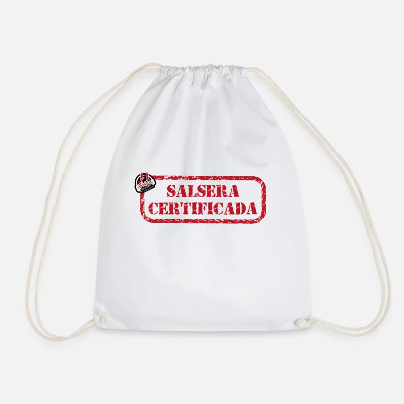 Salsera certificada - Salsa es la cura - Drawstring Bag - white