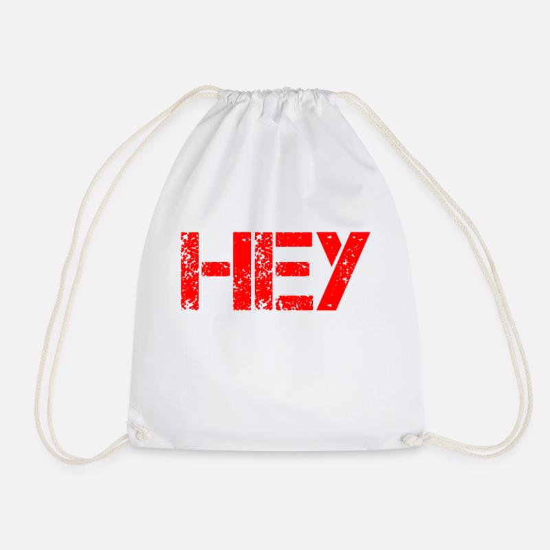 Hey - Drawstring Bag - white