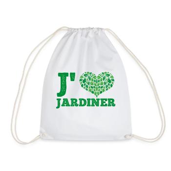J'aime jardiner cadeau jardinage homme femme - Sac de sport léger - blanc - Devant