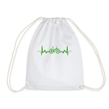 Cycling Cycling Heartbeat Cycling - Drawstring Bag - white - Front