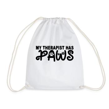 My Therapist Has Paws 2 - Drawstring Bag - white - Front