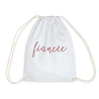 Fiancée Matching Engagement Wedding Honeymoon - Drawstring Bag - white - Front