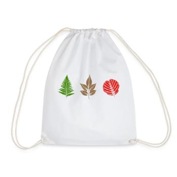 Leaves Design - Drawstring Bag - white - Front