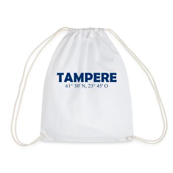 Tampere - Finland - Coordinates - Longitude - Drawstring Bag - white - Front