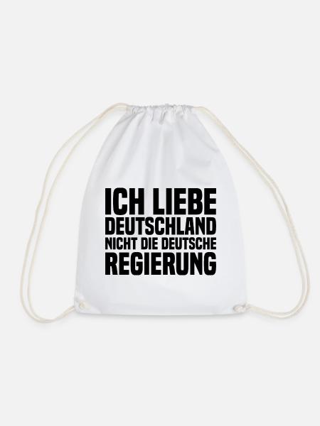 Ich Liebe Deutschland Nicht Die Deutsche Regierung - Turnbeutel - Weiß