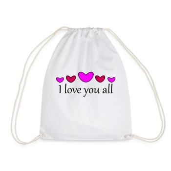 Je vous aime tous - Sac de sport léger - blanc - Devant