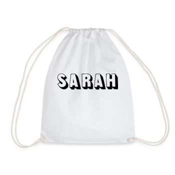 Name - Sarah - Turnbeutel - Weiß - Vorne