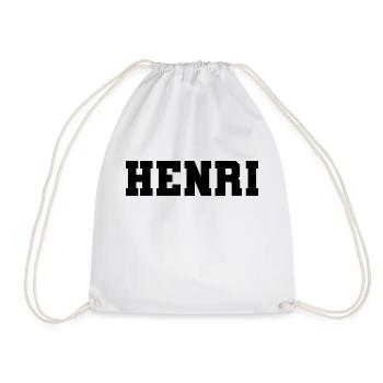 Name - Henri - Drawstring Bag - white - Front