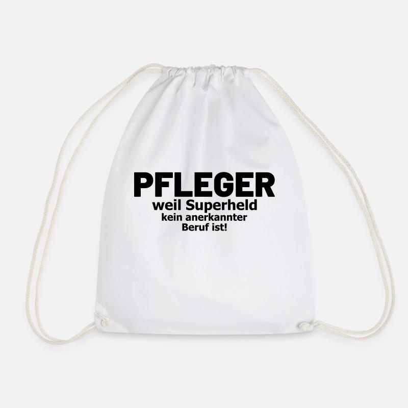 Pfleger Spruch Superheld - Turnbeutel - Weiß