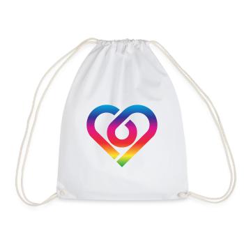 Rainbow Heart Homosexuality LGBT Love - Drawstring Bag - white - Front