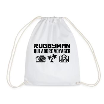 Voyageurs & Rugbymans : Passion & Découverte - Sac de sport léger - blanc - Devant