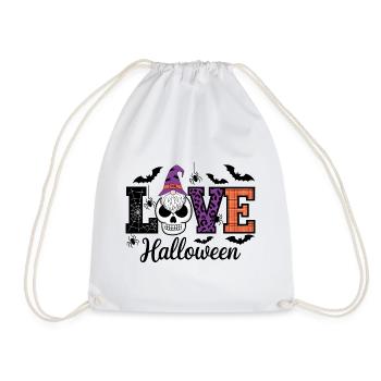 Halloween Love Lettering Gnome - Drawstring Bag - white - Front