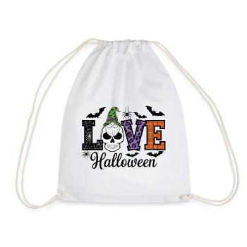 Halloween Love Lettering Gnome - Drawstring Bag - white - Front