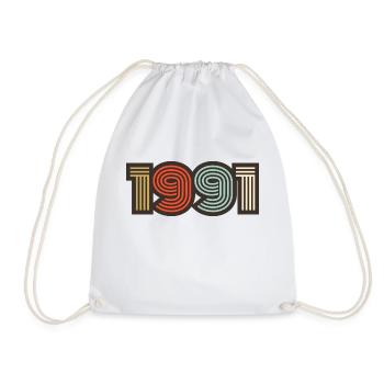 1991 rétro vintage - Sac de sport léger - blanc - Devant
