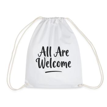All Are Welcome - Drawstring Bag - white - Front