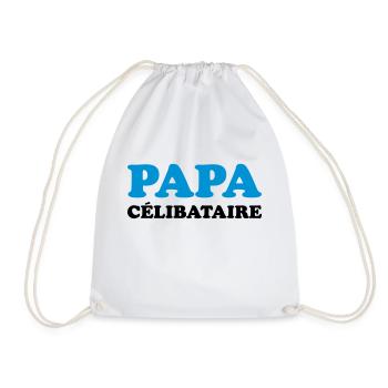 Single Dad - Drawstring Bag - white - Front