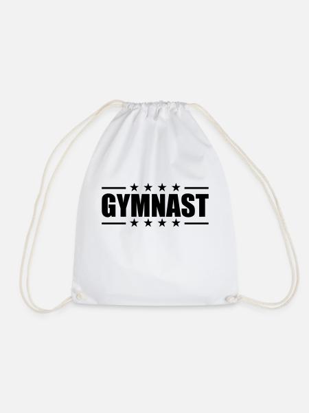 gymnast logo gymnastik turngeraet hocker gymnastik - Turnbeutel - Weiß