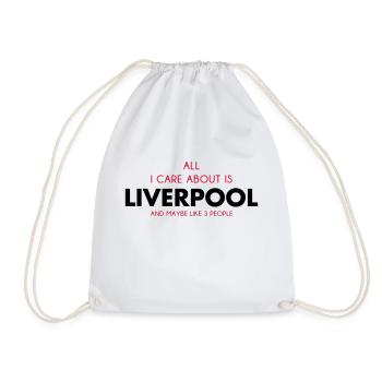 all i care about is liverpool - Drawstring Bag - white - Front