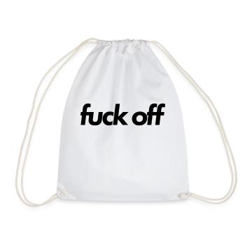 FUCK OFF - Drawstring Bag - white - Front